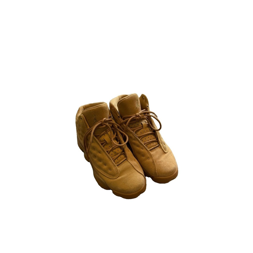 Jordan Tan Lace-Up Mid Top Basketball Athletic Sneakers Style Code 414574-705